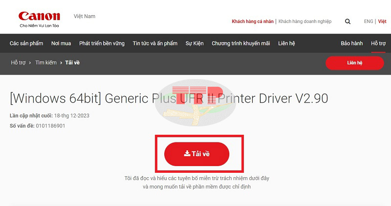 Hướng dẫn tải Driver máy in Canon MF461Dw - Bước 5