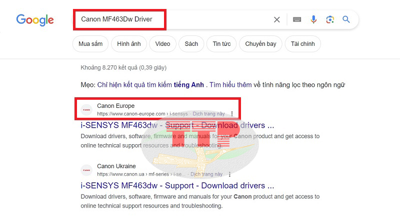 Tải Driver máy in Canon MF463Dw - Bước 1