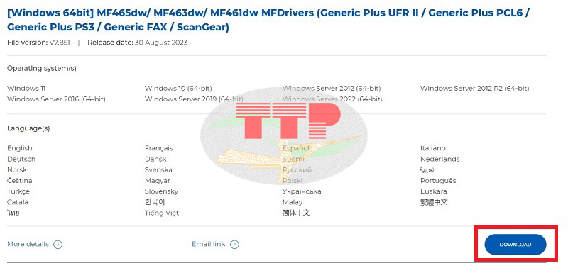Hướng dẫn tải Driver máy in Canon MF465Dw - Bước 3