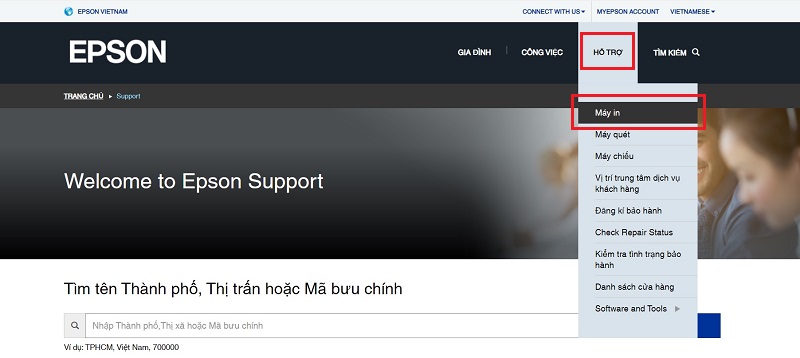 Hướng dẫn tải Driver máy in Epson L1800 - Bước 2