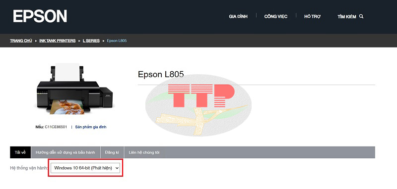 Hướng dẫn tải Driver máy in Epson L805 - Bước 4