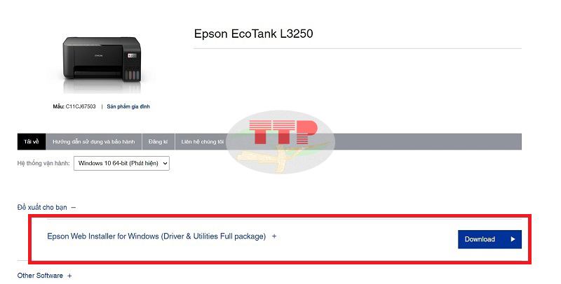 Hướng dẫn tải Driver máy in Epson L3250 - Bước 4