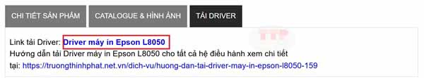 Hướng dẫn tải Driver máy in Epson L8050