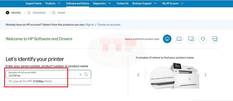 Hướng dẫn tải Driver HP 3103Fdw/ 3103Fdn - Bước 2