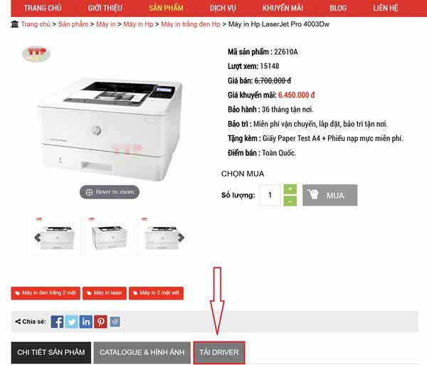  Hướng dẫn tải Driver máy in Hp 4003Dw TTP