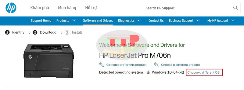 Hướng dẫn tải Driver máy in HP M706N - Bước 3