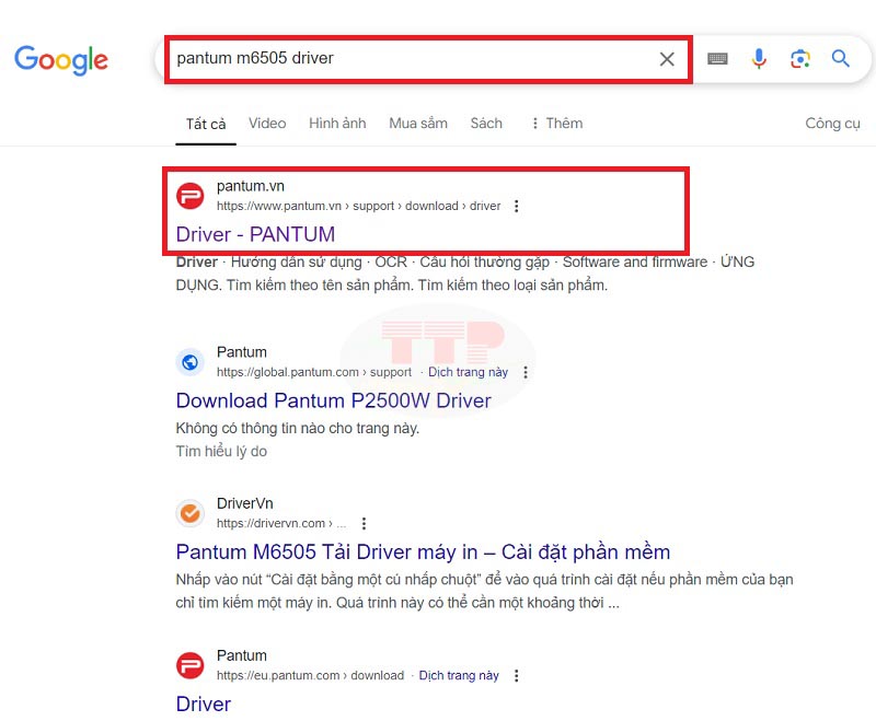 Hướng dẫn tải Driver máy in Pantum M6505/ M6505w - Bước 1