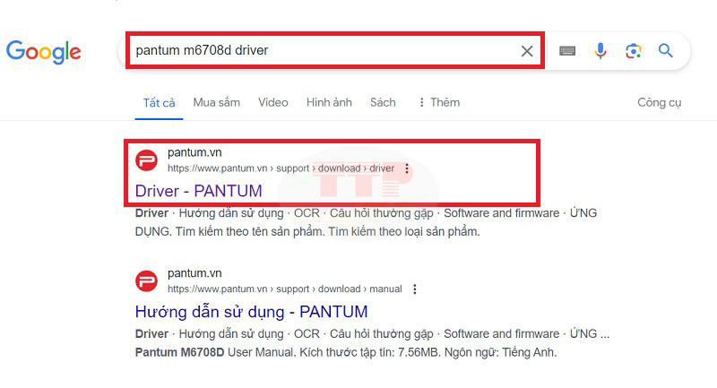 Hướng dẫn tải Driver máy in Pantum M6708D - Bước 1