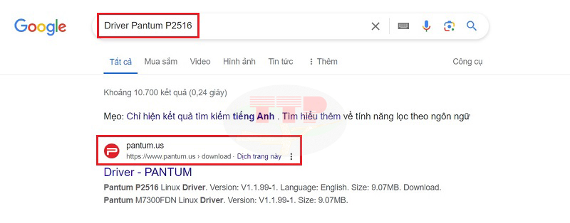 Hướng dẫn tải Driver máy in Pantum P2516 - Bước 1