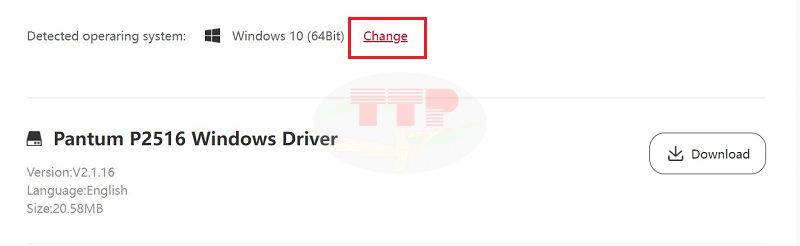 Hướng dẫn tải Driver máy in Pantum P2516 - Bước 2