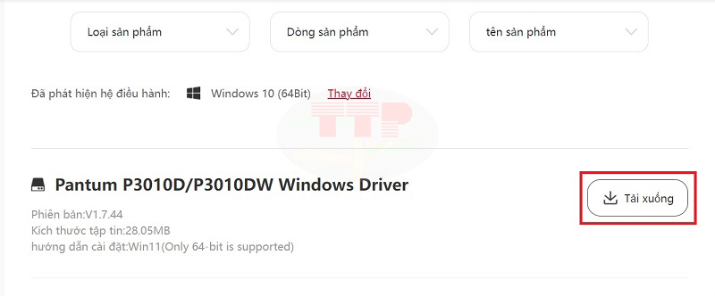 Hướng dẫn tải Driver máy in Pantum P3010Dw/ P3010D - Bước 3