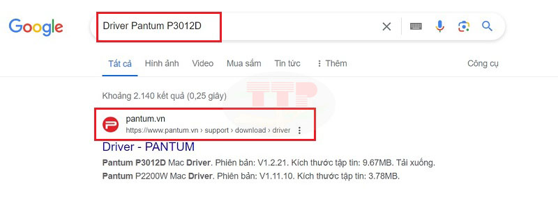 Hướng dẫn tải Driver máy in Pantum P3012D - Bước 1