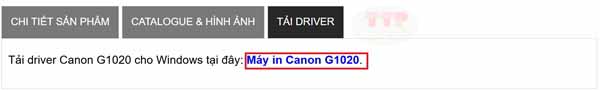 Hướng dẫn tải và cài đặt Driver máy in Canon G1020 TTP