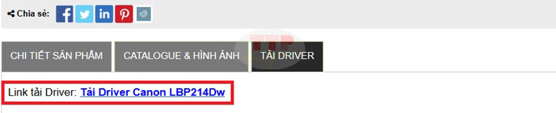 Tải Driver máy in Canon LBP214Dw TTP