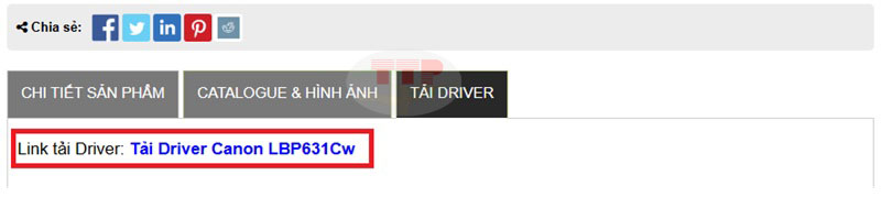 Hướng dẫn tải Driver máy in Canon LBP631Cw TTP