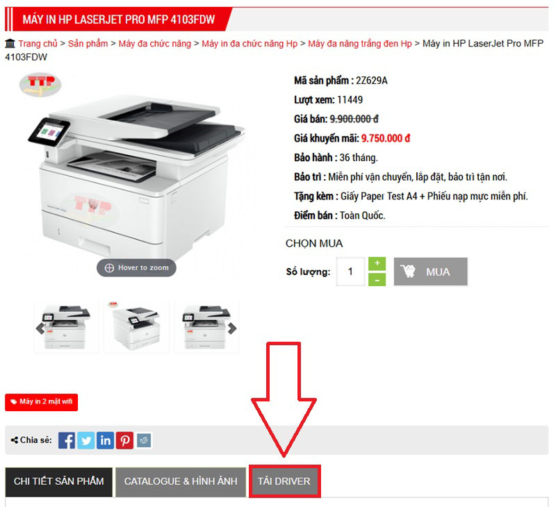 Cài đặt Driver Hp Laserjet Pro MFP 4103Fdw 4103Fdn TTP