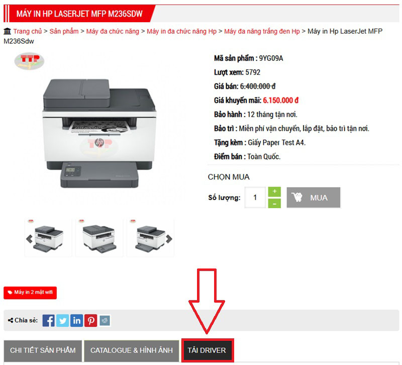  Hướng dẫn tải và cài đặt Driver máy in HP M236Sdw TTP