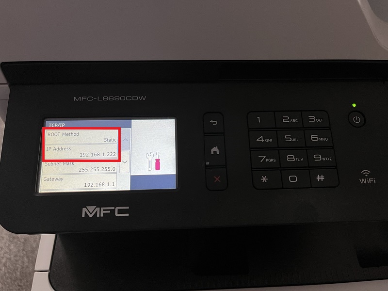 Hướng dẫn thiết lập IP tĩnh Brother L8690Cdw - Bước 6