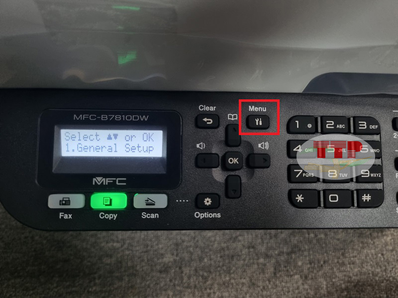 Hướng dẫn thiết lập IP Brother 7810Dw -  Bước 1