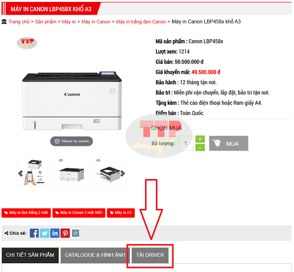 Tải Driver máy in Canon LBP458x chi tiết