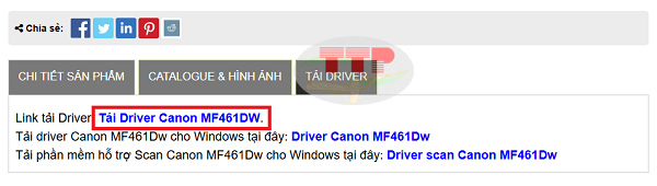 Tải Driver máy in Canon MF461Dw chi tiết
