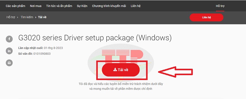 Tải Driver máy in Canon G3020 - Bước 5