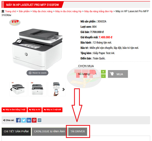 Tải Driver máy in HP 3103Fdw/ 3103Fdn chi tiết