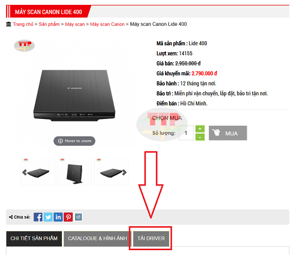 Tải Driver máy Scan Canon LiDE 400 chi tiết