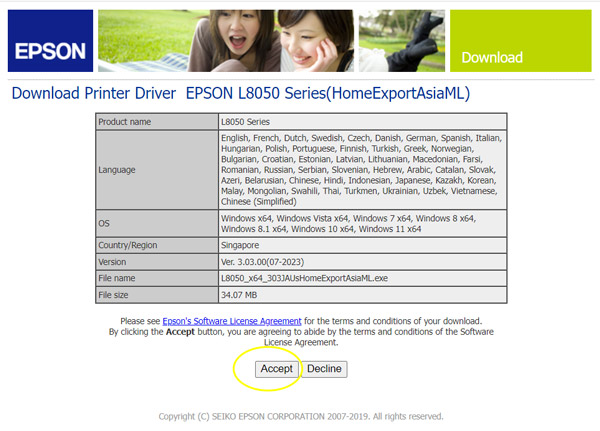 Hướng dẫn tải Driver máy in Epson L8050