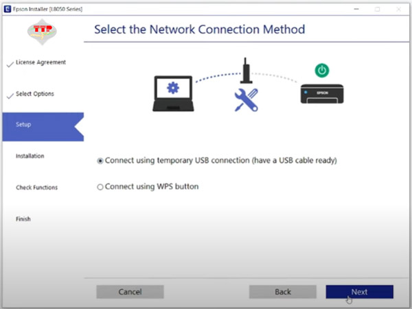 Cài đặt driver kết nối wifi Epson L8050 L18050