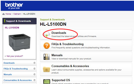 Hướng dẫn tải Driver Brother HL-L5100Dn