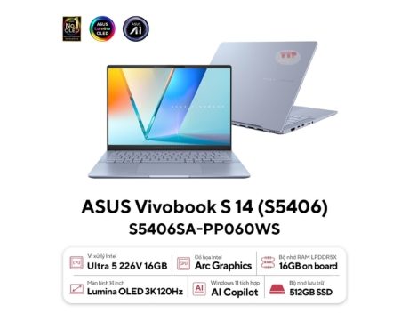 Laptop ASUS Vivobook S14 OLED S5406SA-PP060WS Intel Ultra 5