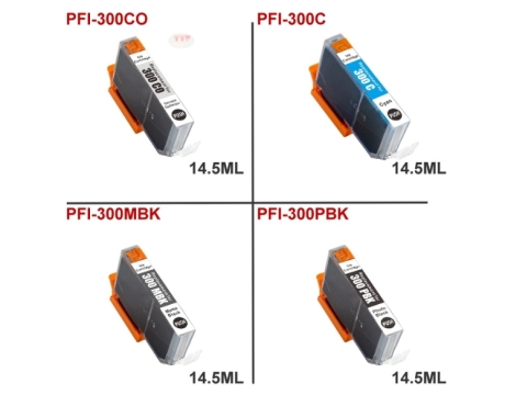  Mực máy in Canon PFI-300 C, CO, GY, M, MBK, PBK, PC, M, R, Y