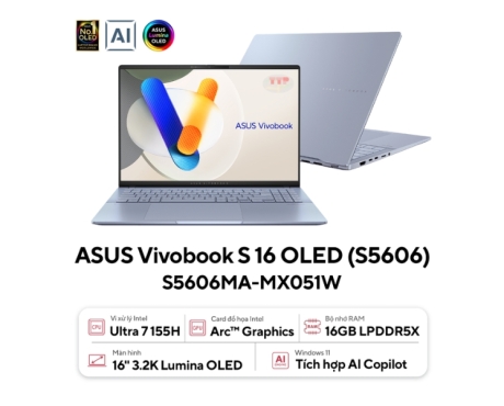 Laptop ASUS Vivobook S 16 OLED S5606MA-MX051W Intel Ultra 7