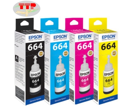 Hộp mực Epson T664 BK, C, M, Y