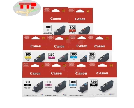  Mực máy in Canon PFI-300 C, CO, GY, M, MBK, PBK, PC, M, R, Y